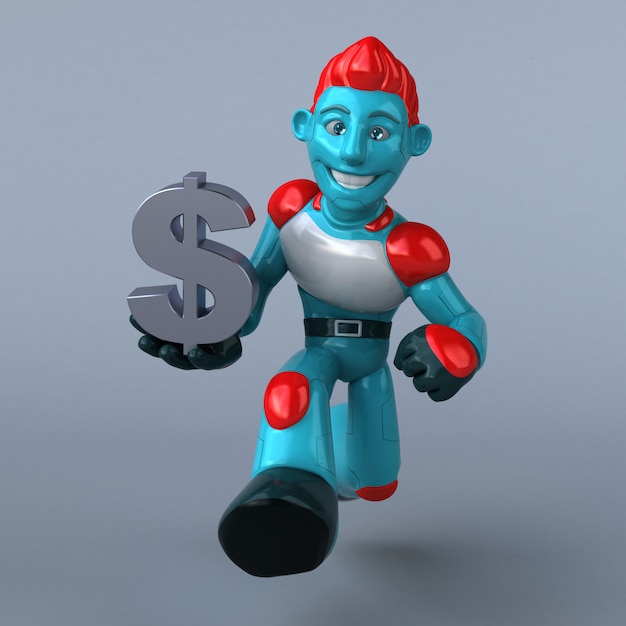 Robot rojo - Ilustración 3D