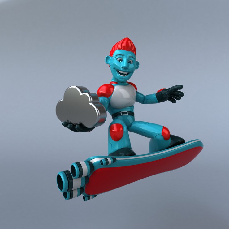 Foto robot rojo - ilustración 3d