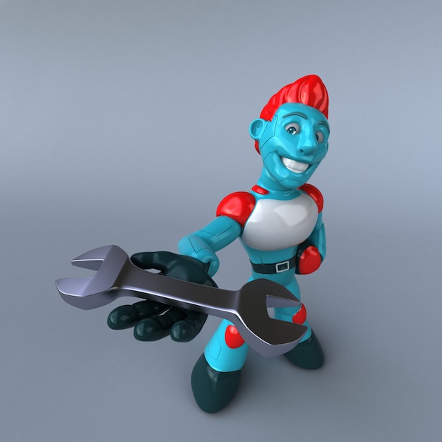 Robot rojo - Ilustración 3D