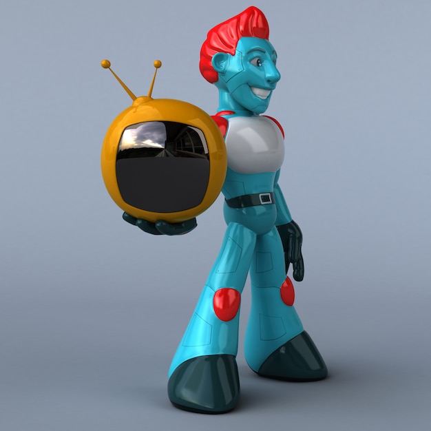 Robot rojo - Ilustración 3D