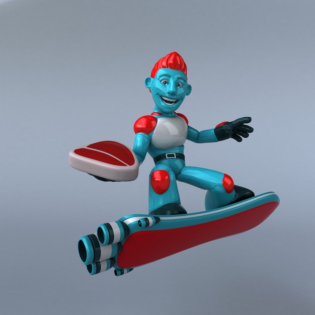 Robot rojo - Ilustración 3D