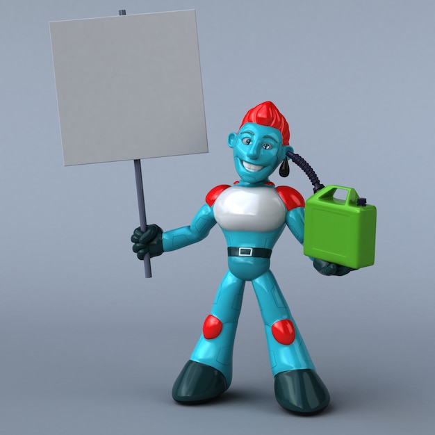 Robot rojo - Ilustración 3D