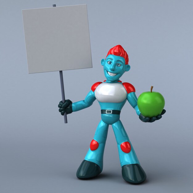 Robot rojo - Ilustración 3D