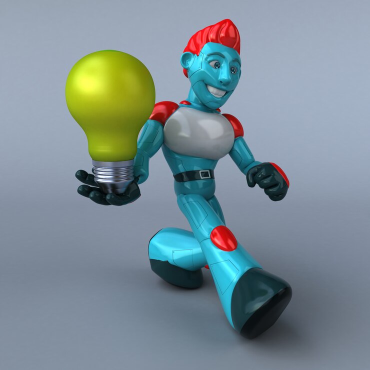 Foto robot rojo - personaje 3d