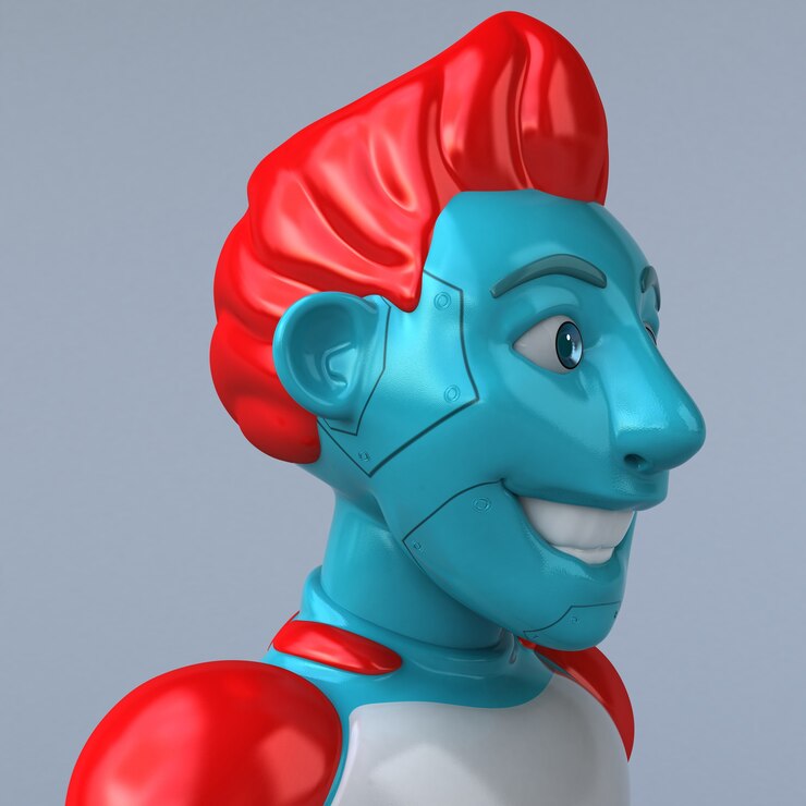 Foto robot rojo - personaje 3d