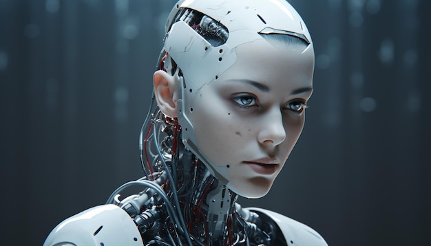 Un robot con un rostro humano