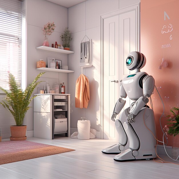 robot sentado en la habitación