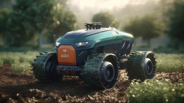 Robot Smart Farming und Technologie AI generiert