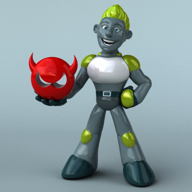 Robot verde - Ilustración 3D