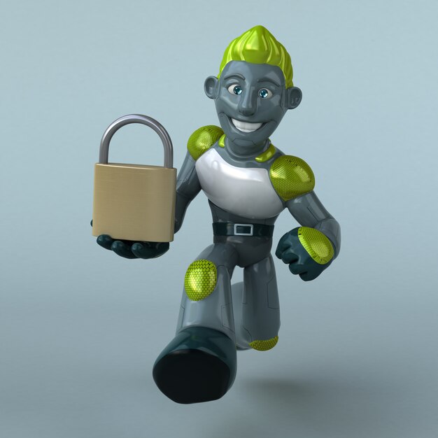 Robot Verde - Ilustración 3D