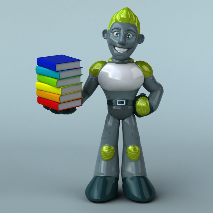 Foto robot verde - ilustración 3d