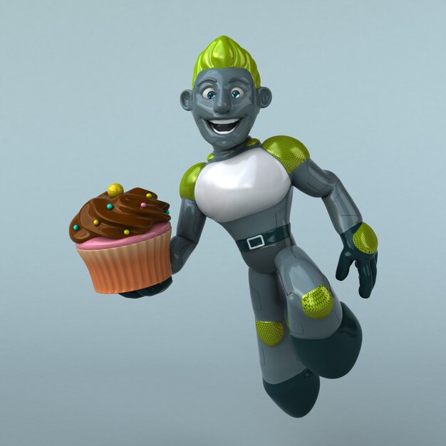 Robot Verde - Ilustración 3D