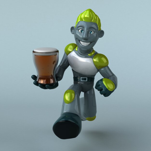 Robot Verde - Ilustración 3D