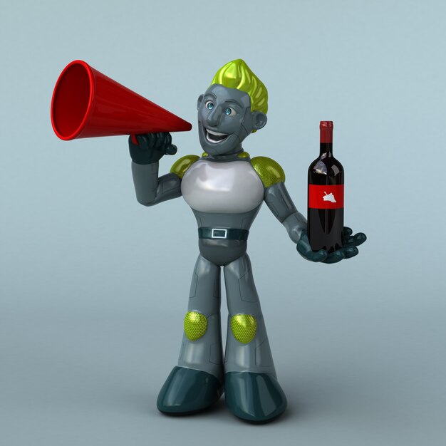Robot verde - Ilustración 3D
