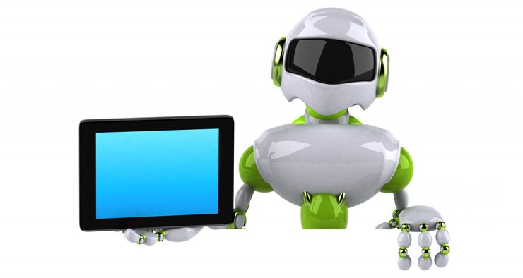 Foto robot verde - ilustración 3d