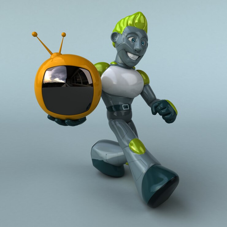Foto robot verde - ilustración 3d