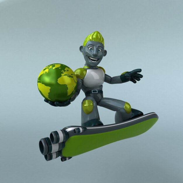 Robot Verde - Ilustración 3D