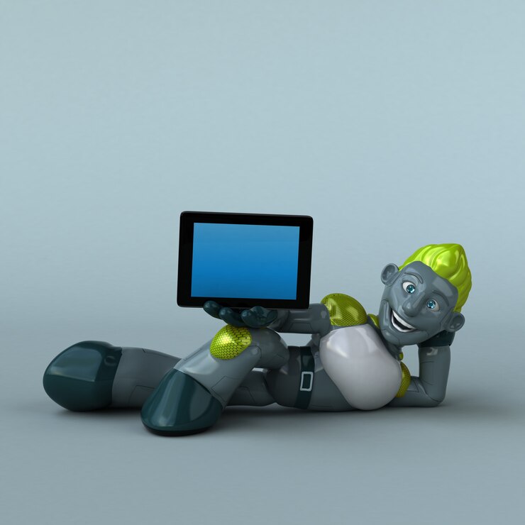 Foto robot verde - ilustración 3d