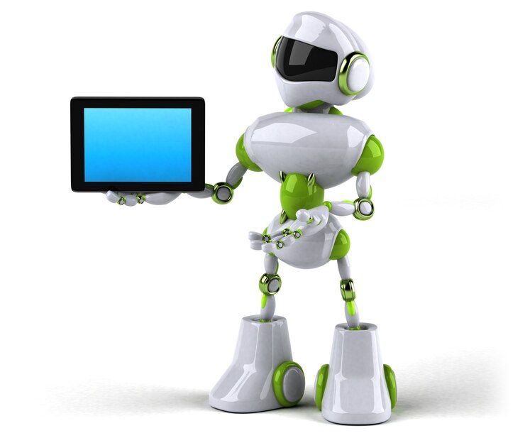 Foto robot verde - ilustración 3d