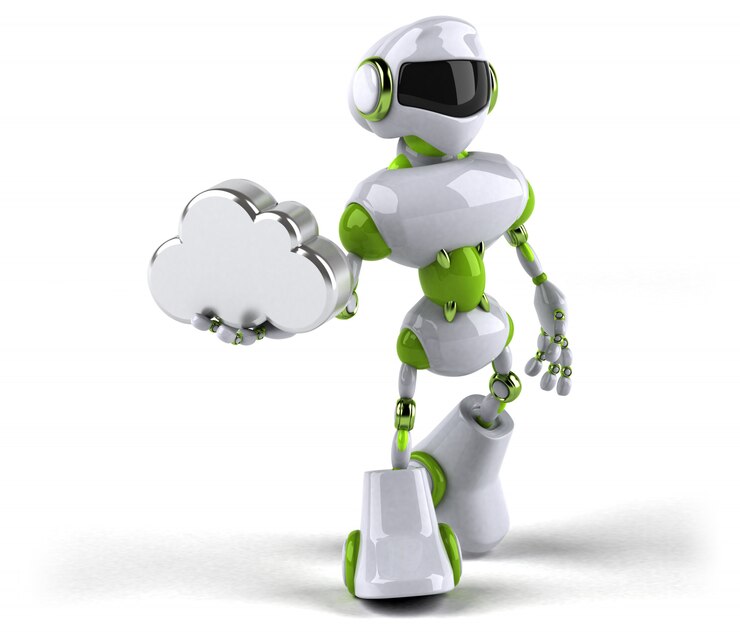 Foto robot verde - ilustración 3d