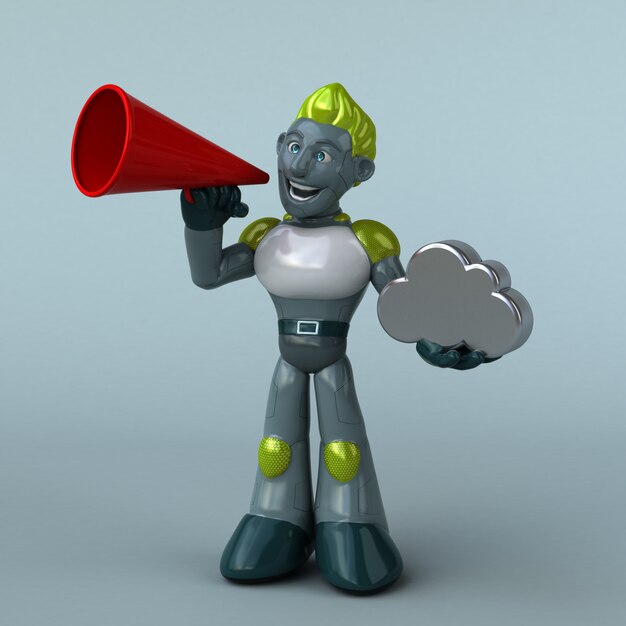 Robot verde - personaje 3d