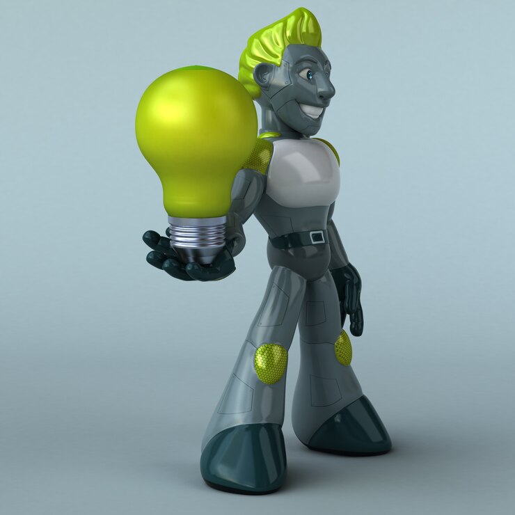 Foto robot verde - personaje 3d