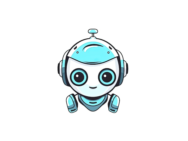 Foto roboter chatbot ai bot cartoon logo abzeichen design symbol cartoon flache stilillustration generative aixa