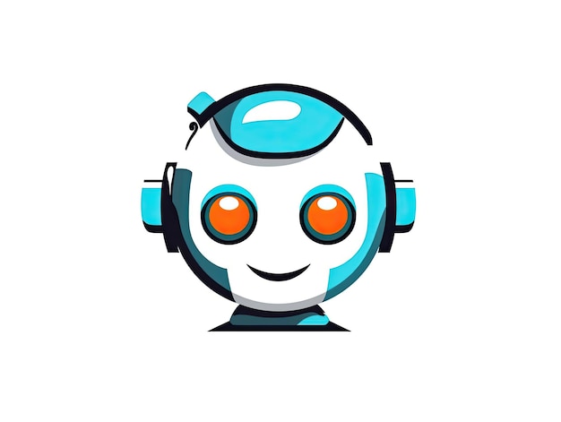 Foto roboter chatbot ai bot cartoon logo abzeichen design symbol cartoon flache stilillustration generative ki