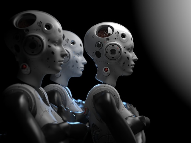 Roboter des zukünftigen Porträts von Terekh-Roboterfrauen