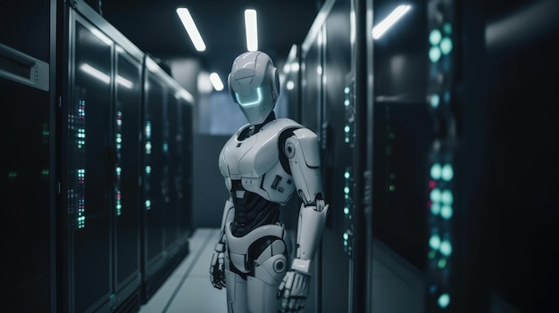 Roboter in einem Serverraum