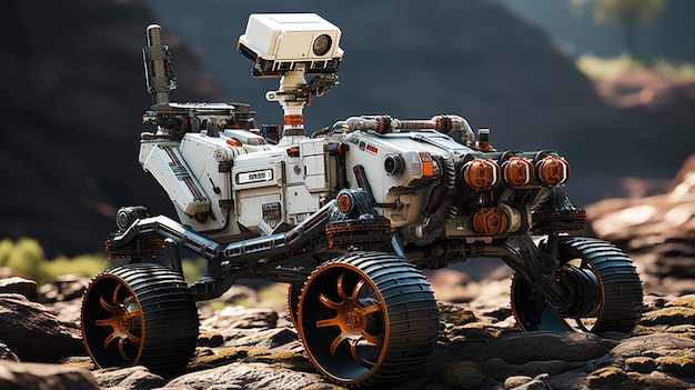 Roboter navigiert durch raues Marsgelände
