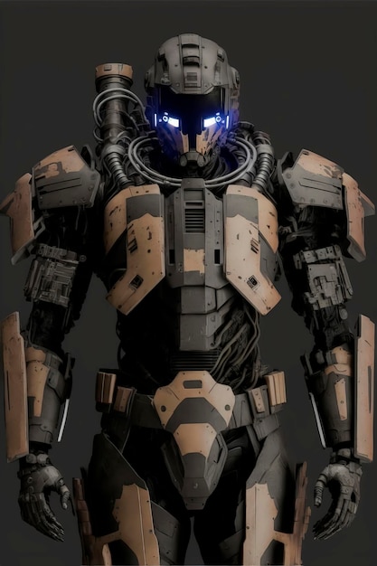 Roboter Soldat Roboter hyperrealistisches Konzeptprojekt 2025