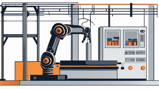 Foto roboterarm automatisiert den fertigungsprozess