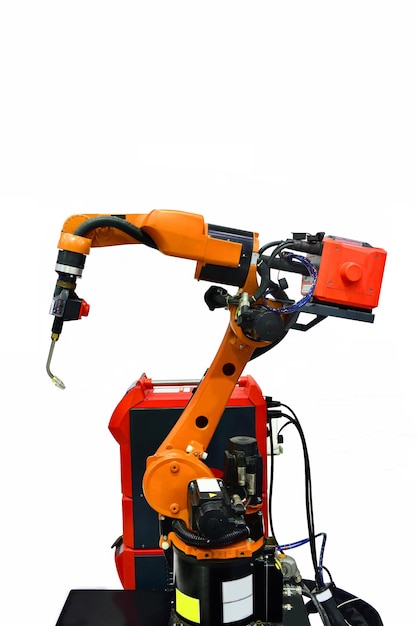 Roboterhandwerkzeugmaschine für die Industrie isoliert auf weißem Hintergrund