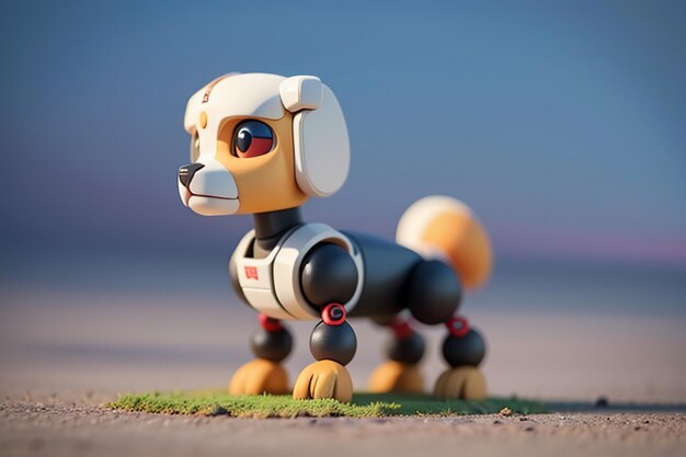 Roboterhund KI intelligenter Roboter Tapeten Hintergrundillustration elektronisches Haustier neue Technologie