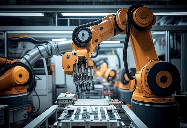 Foto robotermontageprodukt in der fabrikautomatisierungsindustrie erstellt mit generativer ki-technologie