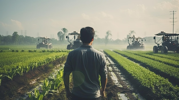 Robots agrícolas trabajan en granjas inteligentes