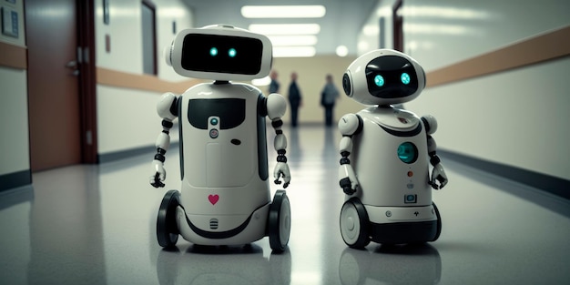 Robots asistentes que brindan asistencia médica en hospitales y clínicas IA generativa