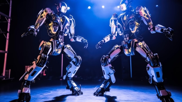 Robots bailan en un club nocturno generado por IA