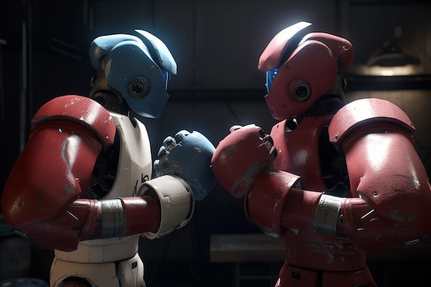 Los robots de boxeo astillados generan Ai