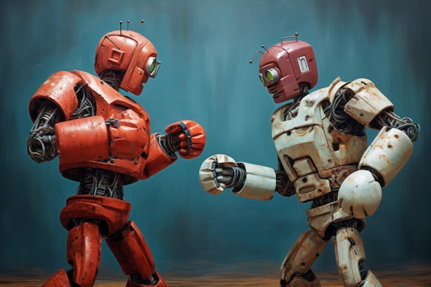 Robots de boxeo con chips generan energía de combate