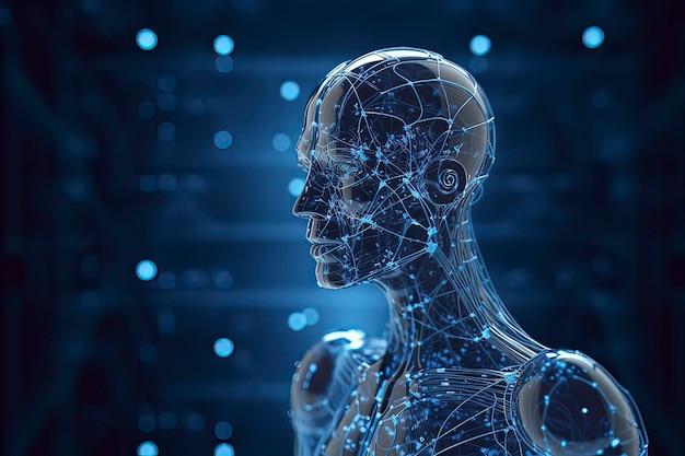 Robots compuestos por redes neuronalesImagen generada por tecnología AI