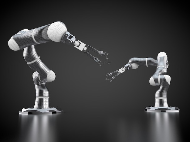 Robots sobre un fondo negro