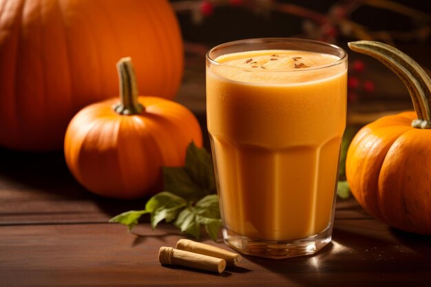 Foto robusto vaso de bebida saludable de calabaza generar ai