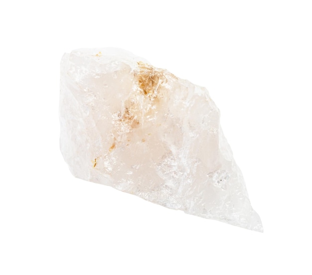 Foto roca de cuarzo sin pulir aislada en blanco