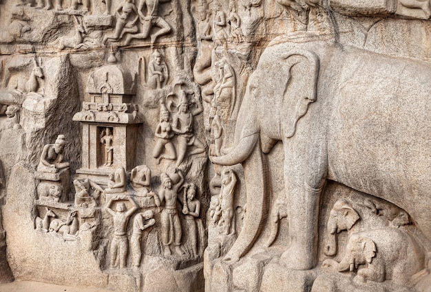 Roca de elefantes en Mamallapuram