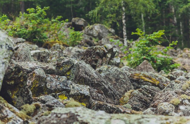 Rocas de aigir en el humo de un incendio forestal bashkortostán