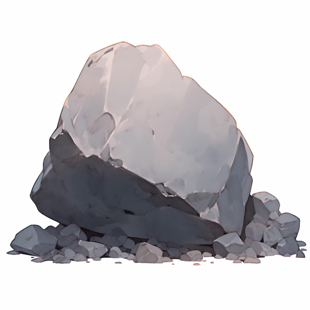 Rocas de estilo anime Fondo blanco