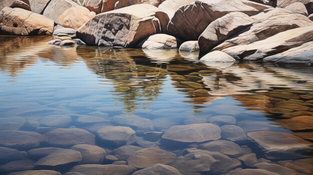 Las rocas de los lagos de agua