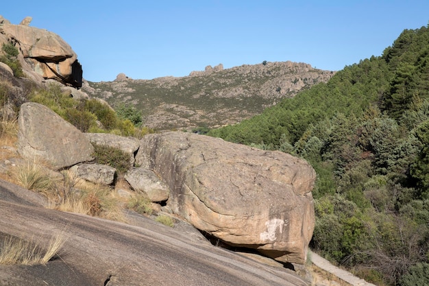 Rocas en Pedriza en Madrid, España